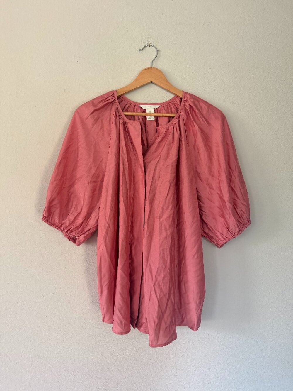 H&M Mauve Balloon Sleeve Button-Up Blouse - Sz L